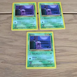 Pokemon Card WOTC Grimer 48/62 Fossil Non-holo Common Unlimited 1999 x 3 - Image 1