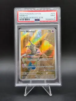 PSA 9 Pokemon Center Exclusive Mimikyu 075 Scarlet & Paldean Fates Promo Card - Image 2