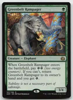 MTG Greenbelt Rampager R Aether Revolt 107 LP - Image 1