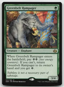 MTG Greenbelt Rampager R Aether Revolt 107 LP - Image 1
