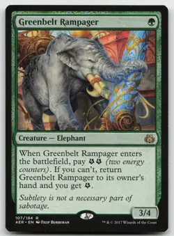 MTG Greenbelt Rampager R Aether Revolt 107 LP - Image 1