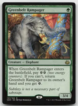 MTG Greenbelt Rampager R Aether Revolt 107 LP - Image 1