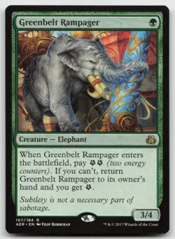 MTG Greenbelt Rampager R Aether Revolt 107 LP - Image 1