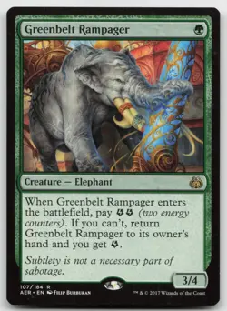 MTG Greenbelt Rampager R Aether Revolt 107 LP - Image 1