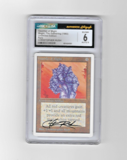 MTG Gauntlet of Might Unlimited Edition CGC 6 EX/NM Autograph 9 Signed by Rush - Image 3