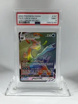 PSA 9 MINT FA Kyurem VMAX #197 Full Art Secret Rare Rainbow Pokemon TCG SWSH LO - Image 1
