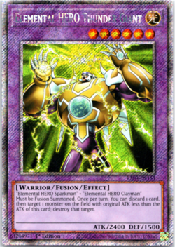 Elemental HERO Thunder Giant RA03-EN153 Platinum Secret Rare 1st Edition Yugioh - Image 1