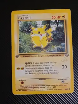 Pikachu 60/64 - W Stamped Promo [Jungle 1st Edition] WOTC Vintage Pokemon MP/DMG - Image 1