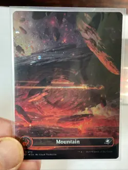 Mountain Borderless Galaxy Foil MtG Card EOE 370 - Image 1
