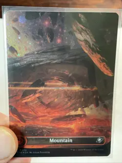 Mountain Borderless Galaxy Foil MtG Card EOE 370 - Image 2