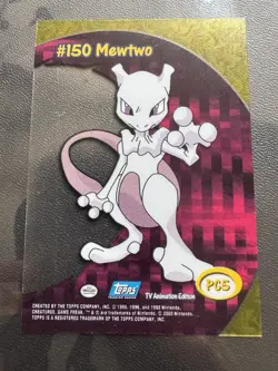 Mewtwo #150 Clear - Topps Pokemon TV Animation 2000 - Vintage Rare - Image 2