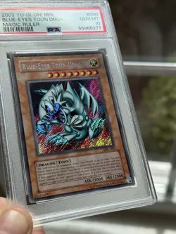PSA 10 Blue Eyes Toon Dragon MRL-000 Secret Rare Holo Bleed 2002 #000 Yugioh - Image 2