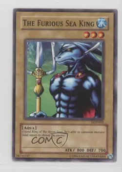 The Furious Sea King YuGiOh Legend of Blue Eyes White Dragon #LOB-033 2002 0hj7 - Image 1