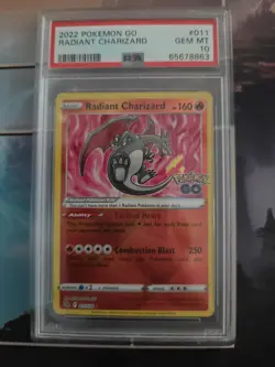 Pokemon TCG Radiant Charizard Holo Card Pokemon Go 011/078 PSA 10 - Image 1