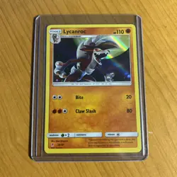 Pokemon TCG Lycanroc S&M Trainer Kit: Lycanroc 30/30 Holo Rare Card LP-NM - Image 1