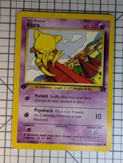 Pokemon Card TCG FIRST EDITION Abra 49/82 Team Rocket LP wotc - Image 1