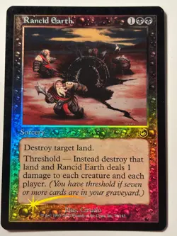 1X Rancid Earth 2002 Torment FOIL Black Common Sorcery MTG - Image 1