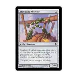 WOTC MtG Darksteel Arcbound Worker (C) (Foil) EX - Image 1