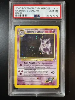 POKEMON Gym Heroes Unlimited SABRINA'S GENGAR Holo PSA 10 GEM MINT 14/132 - Image 1