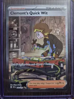 Clemonts Quick Wit 243/191 - Pokemon Surging Sparks Special Illustration Rare - Image 1