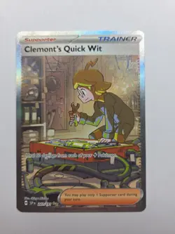 Clemonts Quick Wit 243/191 - Pokemon Surging Sparks Special Illustration Rare - Image 1