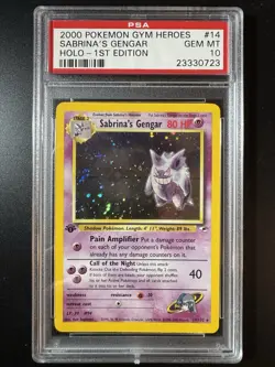 POKEMON Gym Heroes 1st Edition SABRINA'S GENGAR Holo PSA 10 GEM MINT 14/132 - Image 1