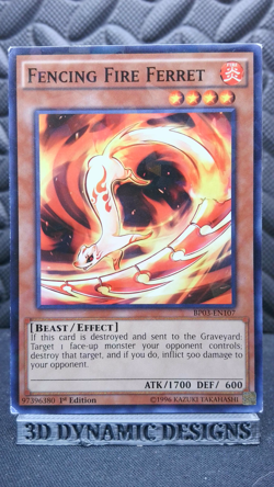 | Yugioh Fencing Fire Ferret BP03-EN107 Shatterfoil Rare Battle Pack LP/PL🔥 | - Image 1