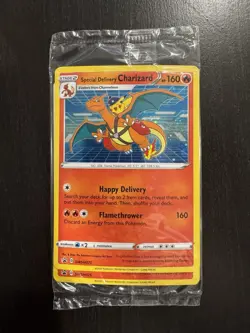 Pokemon Special Delivery Charizard SWSH075 Sealed Promo *Double Card Error* - Image 1