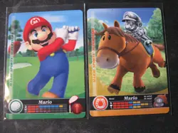 MARIO 2-CARD LOT 2017 AMIIBO MARIO SPORTS SUPERSTARS #4/#85 Golf & Horse EX - Image 1