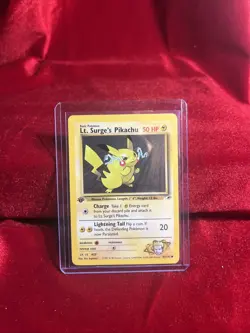 Pokemon TCG Lt. Surge's Pikachu Gym Heroes 1st Edition Common Card 81/132 - Image 1