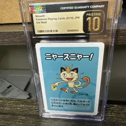 CGC 10 PRISTINE Meowth Old Maid 2019 Japanese Pokemon Card - Image 1