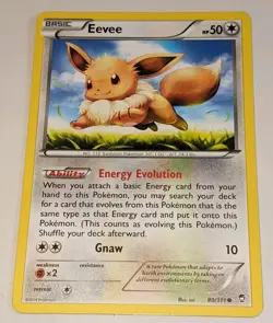 2014 Eevee 80/111 XY Furious Fists Pokemon Card Near Mint NM - Image 1
