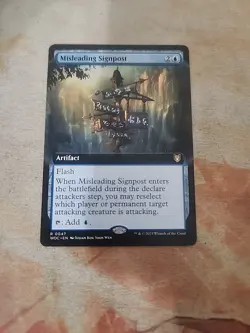 Misleading Signpost Extended Art Commander Wilds Of Eldraine MTG NM - Image 1