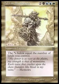 MTG English Dakkon Blackblade NM Normal Legends - Image 1