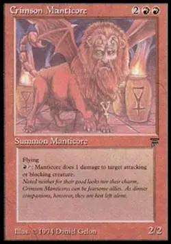 MTG English Crimson Manticore NM Normal Legends - Image 1