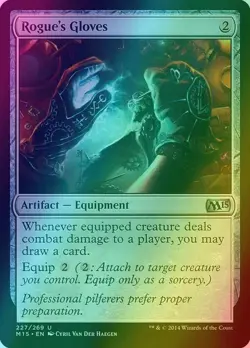 MTG NM English Rogue's Gloves - Core Set 2019 FOIL - Image 1