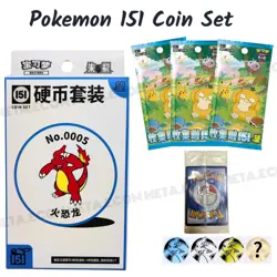 2025 Pokemon 151 Hope Coin Set Charmeleon Box 1x Holo card 3 packs Sealed CN TCG - Image 9