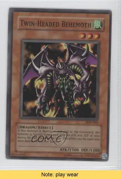 Twin-Headed Behemoth Unlimited YuGiOh Legacy of Darkness #LOD-063 2003 READ 0b5 - Image 1