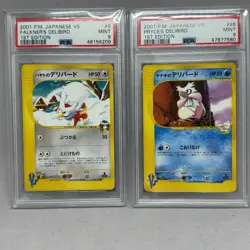 Pokemon: Japanese VS 1st Edition: #6 & 45 Falkner's and Price’s Delibird PSA 9 - Image 1