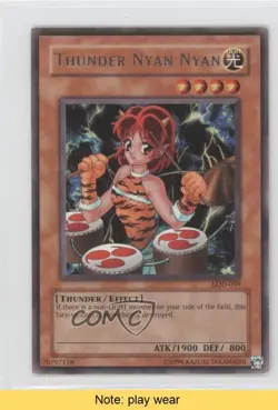 Thunder Nyan Nyan Unlimited YuGiOh Legacy of Darkness #LOD-059 2003 READ 0j6 - Image 1