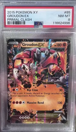 Pokemon 2015 XY Primal Clash Groudon EX #85 PSA 8 - Image 1