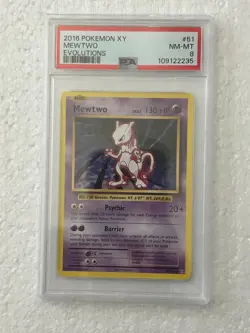 Mewtwo 51/108 Evolutions Regular Pokemon PSA 8 2016 - Image 1