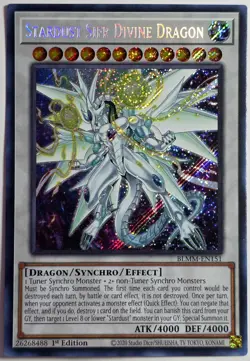 Yugioh Stardust Sifr Divine Dragon BLMM-EN151 Secret Rare 1st Edition - Image 1