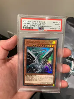 2022 PSA 9 YUGIOH GHOST 2ND HAUNTING ULTRA RARE MALEFIC CYBER END DRAGON 1st ed - Image 1