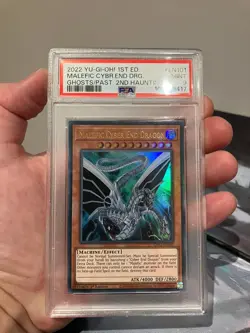 2022 PSA 9 YUGIOH GHOST 2ND HAUNTING ULTRA RARE MALEFIC CYBER END DRAGON 1st ed - Image 1