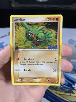 Pokemon Card Ex Unseen Forces Larvitar 61/115 2005 Reverse Holo - Image 2