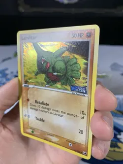 Pokemon Card Ex Unseen Forces Larvitar 61/115 2005 Reverse Holo - Image 3
