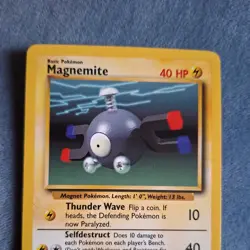 1st Edition Base Set Magnemite Pokemon Card 53/02 WOTC 1999 NM - Image 3