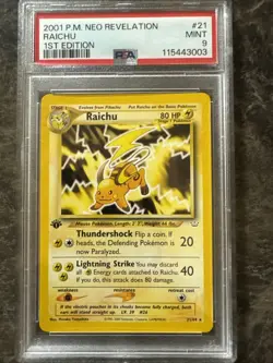 Pokemon Neo Revelation 1st Edition Non-Holo Rare Card 21/64 Raichu 2001 - Image 1