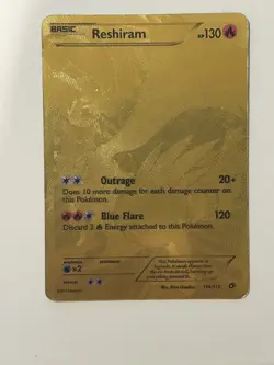 Reshiram 114/113 Legendary Treasures Gold Secret Rare Full Art Holo Pokemon Card - Image 1
